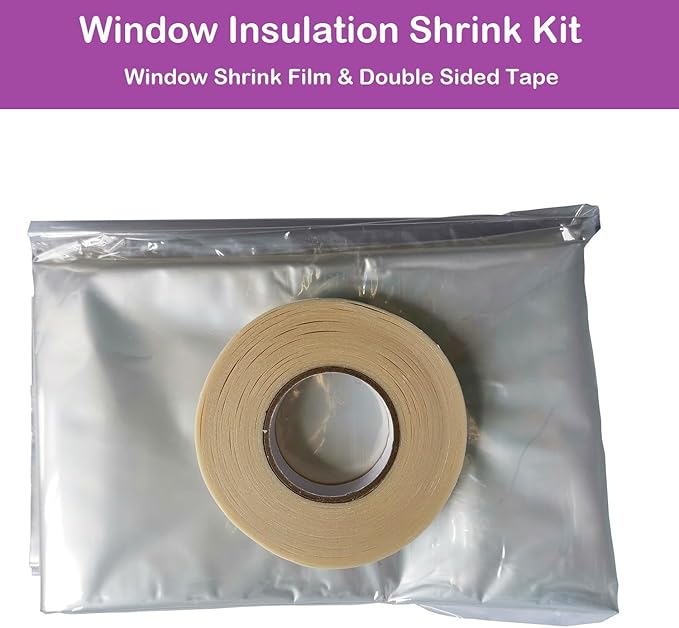 Indoor Window Insulation Kit, Clear Window Film for Heat and Cold (5 Windows (62x210 in))