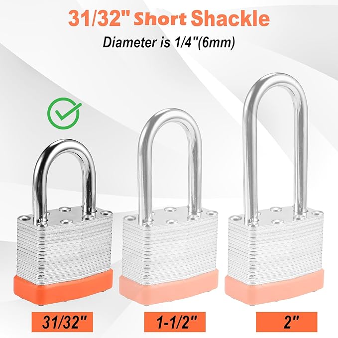 12pcs Solid Keyed Alike Padlock with 24 Same Keys & Short Hardened Shackle -Resist Cutting, Gym Locker Lock with Key, Storage Pad Lock for Locker Gym Gate Outdoor Use (Short)