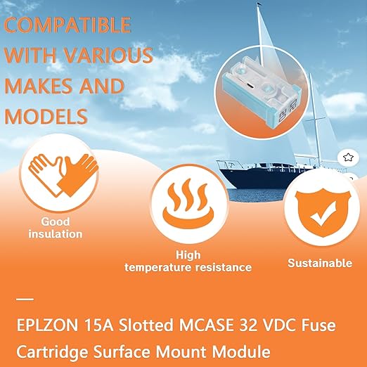 15A 20A 25A 30A 40A 50A 60A 32V Mini Slotted Automotive MCASE Shaped Cartridge Fuse Kit(Pack of 28pcs,4 for Each Model)