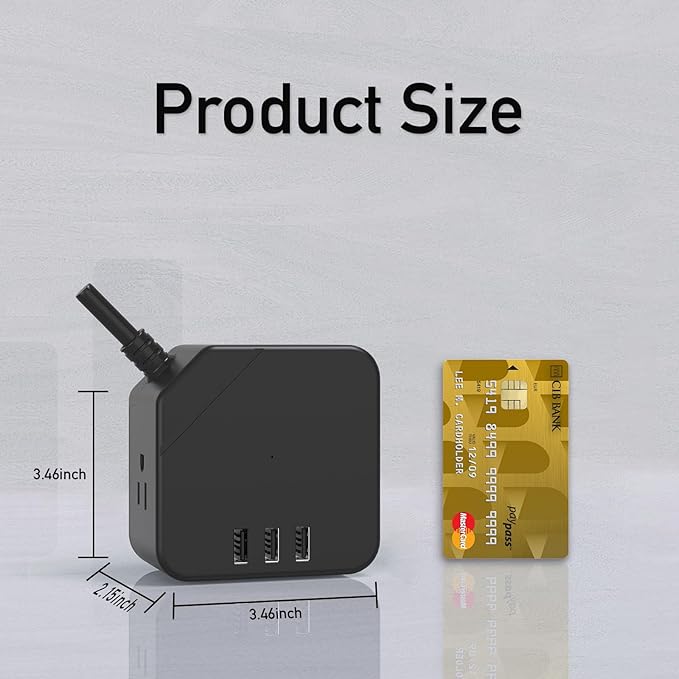 Outdoor Power Strip Weatherproof, KPQ IPX6 Waterproof Surge Protector Power Strip with 3 Outlets, 3 USB A, 6Ft Heavy Duty Extension Cord for Indoor Outdoor- UL FCC Listed