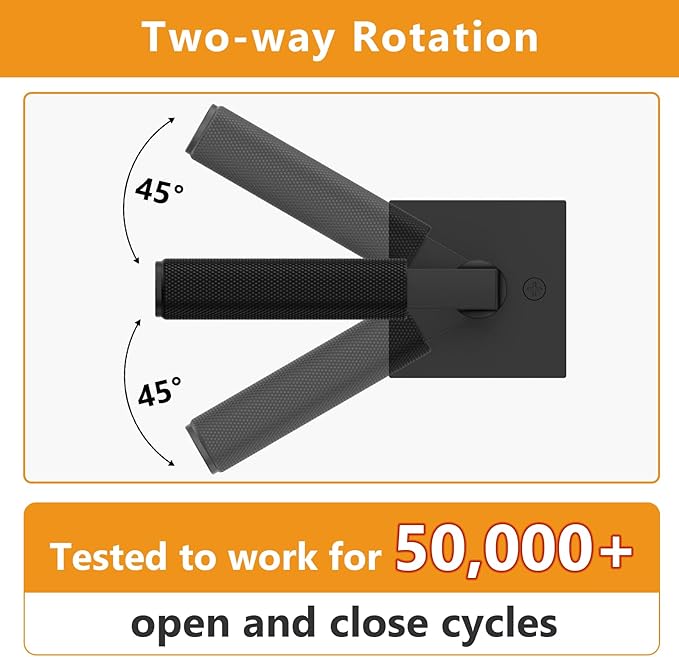 Amerdeco 5 Pack Matte Black Passage Door Handles,Heavy Duty Non-Locking Door Lever for Hall, Closet,Office Area, Shopping Malls AM0021
