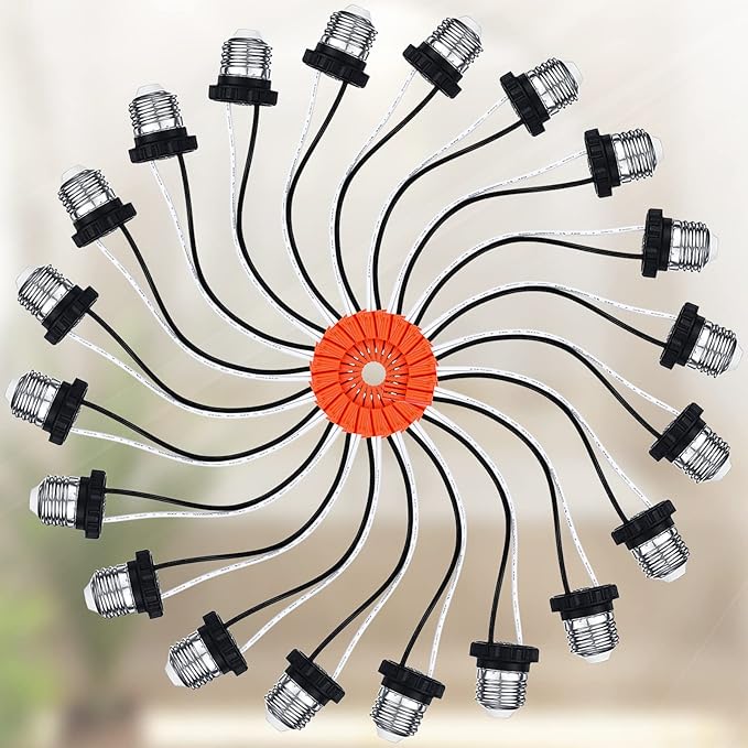 Zhengmy 6 Pcs E26 Socket Adapter, Medium Base Male Screw in Light Socket Pigtail for LED Recessed Lights