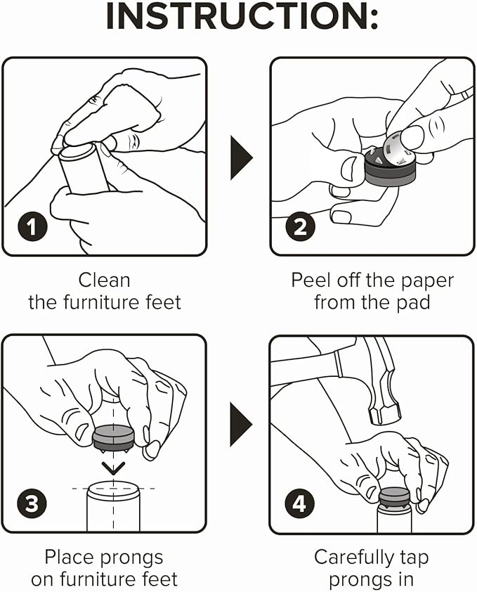 Felt Furniture Pads X-Protector 16 PCS - 1" Felt Pads with Prongs - Premium Felt Chair Pads - Furniture Pads for Hardwood Floors - Chair Floor Protectors for Hardwood- Slide Your Furniture Easily!