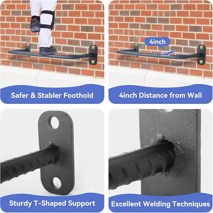 4-Rung Window Well Ladder, Heavy Duty Steel Ladder, Adjustable Basement Egress Ladder, Multi-Purpose Wall Muonted Ladder for Home Safety, Rv Ladder,700LBS