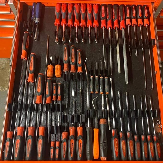 ToolBox Widget - Modular Screwdriver Organizers for Tool Box | Magnetic Screwdriver Holder | Tool Storage Organizer for Professional & DIY Mechanics | Organize Tools for Fast Accountability | 4 Pack