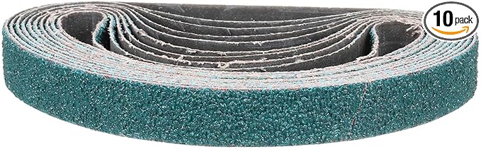 1/2 x 18 Inch Sanding Belt, 10 Pcs 36 Grit Zirconia Knife Sharpener Belts Work Sharpening for Belt Sander Knife Carving Tool Metal Working
