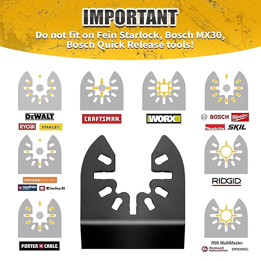 60PCS Oscillating Tool Blades, Professional Universal Titanium Oscillating Saw Blades Multitool Blades Kits for Wood Plastics Metal, Dewalt Ryobi Fein Milwaukee(2 titanium blade 58 wood blades)
