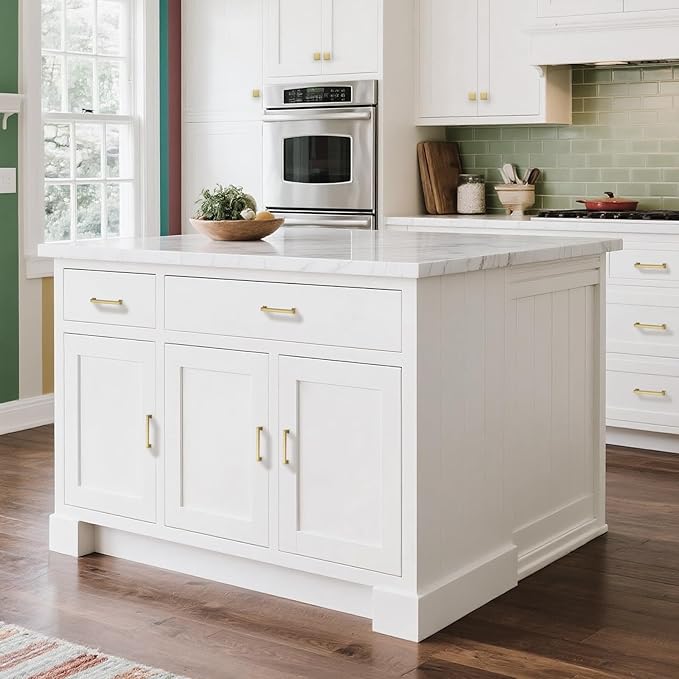 10 Pack 5 Inch(128mm) Hole Center Brushed Champagne Bronze Modern Cabinet Pulls Kitchen Cabinet Handles Kitchen Cabinet Hardware Timeless Drawer Pulls for Dresser Wardrobe, Champagne(5x10)