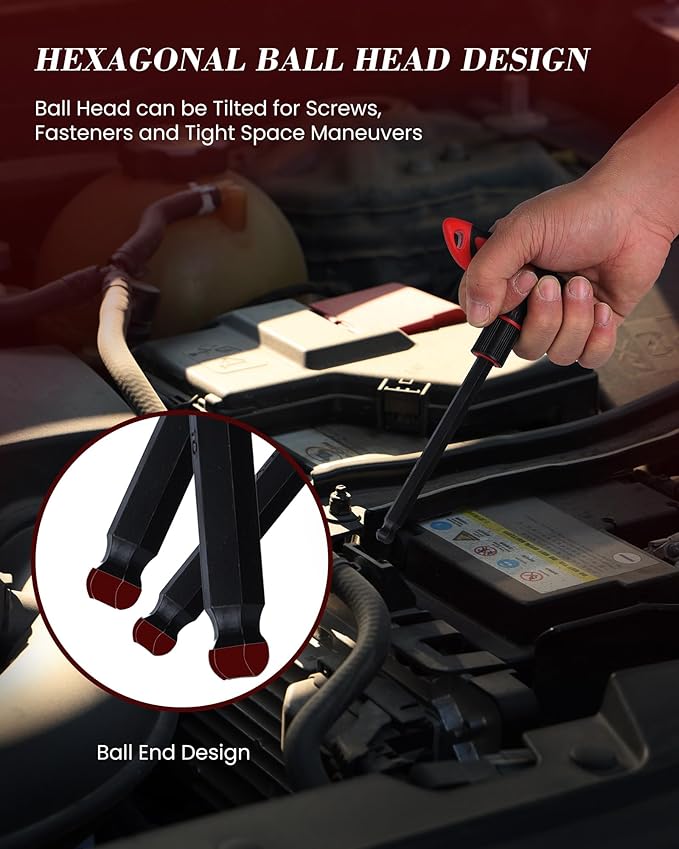 Lichamp 8 Pieces SAE T Handle Allen Wrench Set, 5/64-3/8 Inch, Ball Head, Standard Long Tee Handle Allen Hex Key Set, Heavy Duty Excellent