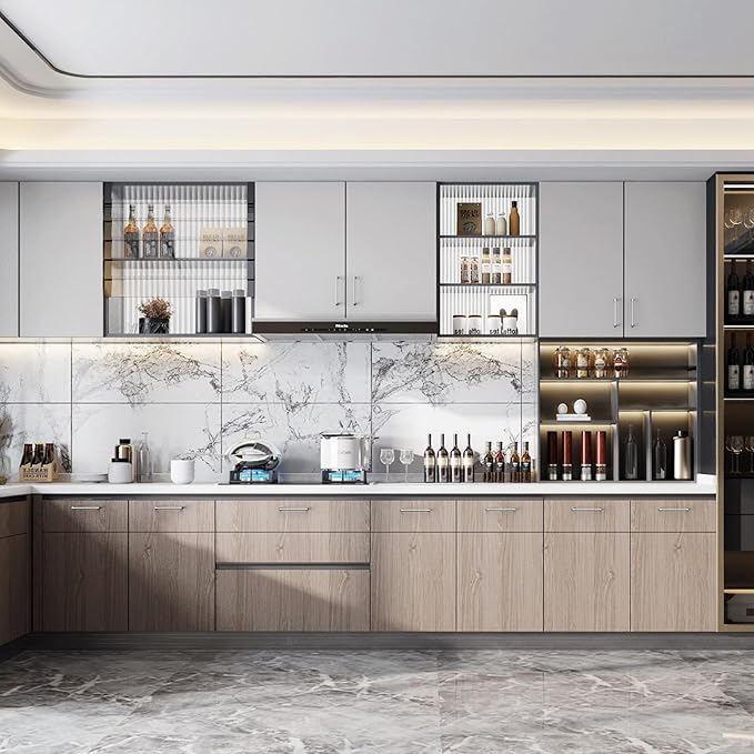 10 Pack 5 Inch(128mm) Hole Center Modern Satin Nickel Cabinet Pull Handle Timeless Vanity Drawer Pull Handle Classic Cabinet Hardware for Kitchen Bathroom, Screws Included, Nickel-B(5x10)