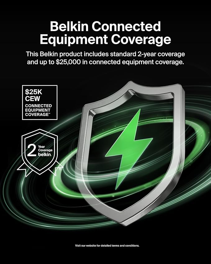 Belkin 6-Outlet Commercial Power Strip Surge Protector, 6ft Cord, 720 Joules, White