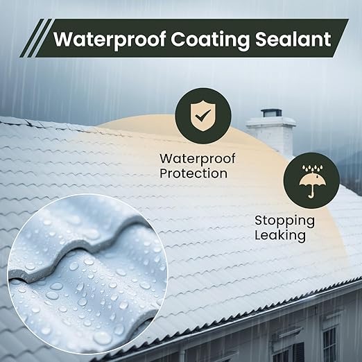 Waterproof Sealant, ORIENTAL YUHONG 1 Gallon Acrylic Coating Sealant, UV Defense, Elastomeric Roof Coating Sealer for Roof Leaks Repair, Concrete, Wall Repair Indoor and Outdoor (White)