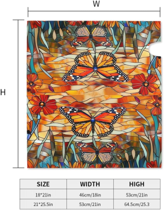 Giwawa Stained Glass Monarch Butterfly Magnetic for Fall Mailbox Cover Autumn Mail Box Covers Standard Size 18 x 21 Thanksgiving Decorations Outdoor Welcome Mailbox Wrap