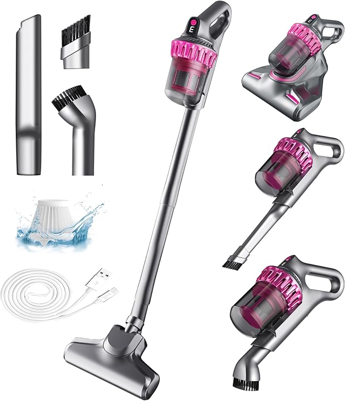 PATO Cordless Vacuum Cleaner,Stick Vac with LED Screen,4 in 1 Mattress Vacuum, 1500mah Battery, Strong Suction,Suitable for Bed, car, Sofa, Carpet, pet Hair,Hardwood Floor