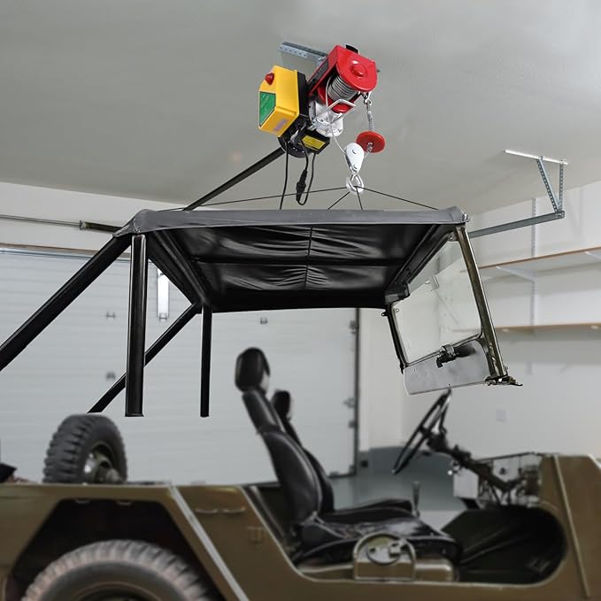 VEVOR Electric Hoist, 1760 lbs 120V Electric Winch with 328 ft Wireless Remote Control, 40 ft Single Cable Lifting Height, Single/Double Slings, Emergency Stop, Lift Hoist for Garage Warehouse Factory