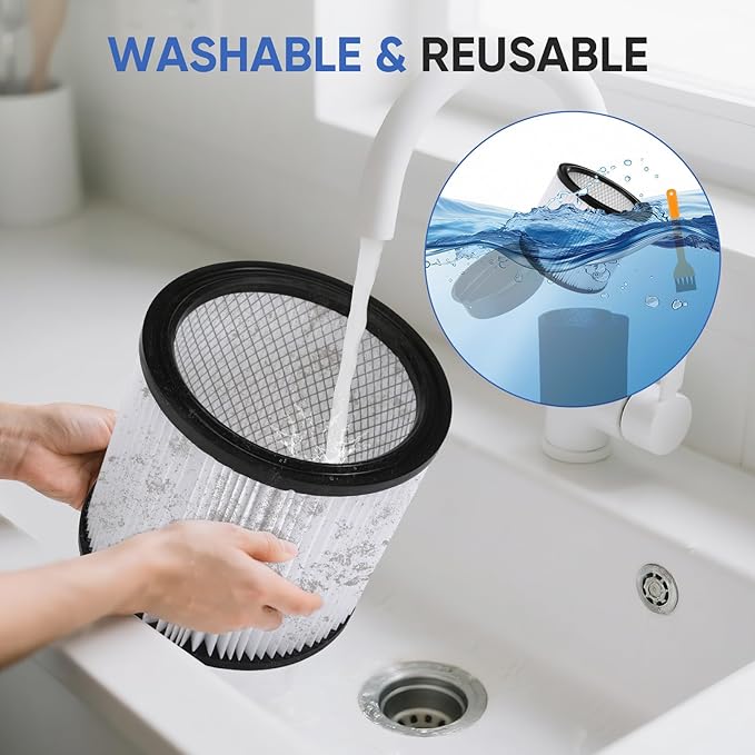 90304 Replacement Cartridge Filter Compatible with Shop Vac Filter 90304 90350 90333 90585,Fits Most 5 Gallon and Above Wet/Dry Vacuum Cleaners(2+2+4+1)