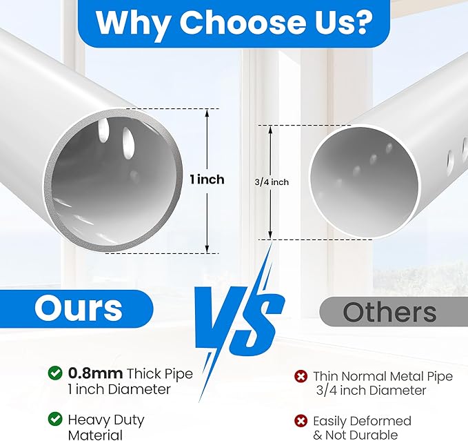 WooFog(Short)Security Bars for Sliding/Vertical Window, Adjustable Window Jammer Bars Security Inside,(Small)Window Guards for Home Security, 11" to 18" Anti Theft Window Safety Lock Bar -White 2 Pcs