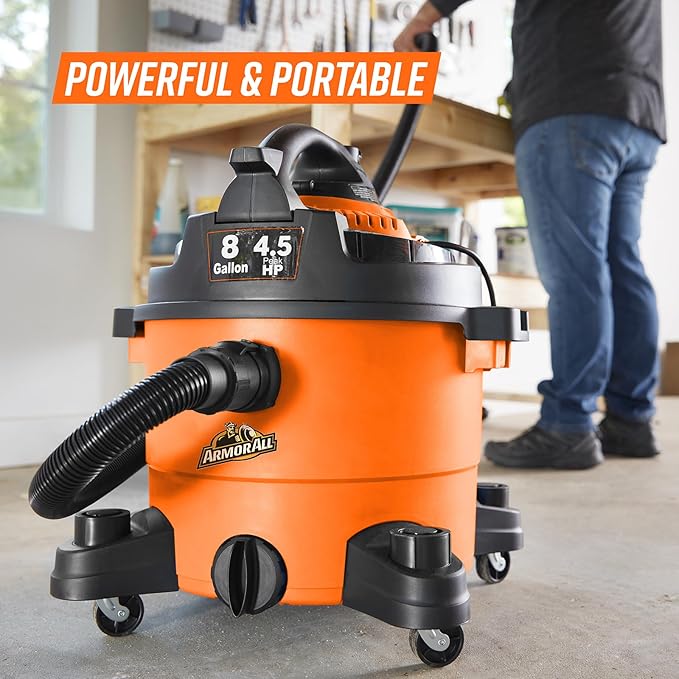 Armor All VBV809 0901 8-Gallon 4.5 Peak HP Wet/Dry Vacuum with Detachable Blower, Orange