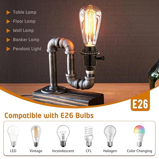 UL Listed E26 Light Socket Replacement,with 2 Lamp Shade Rings,2 ON/Off Turn Knob Types (Short/Long),Other Repair Parts. Fits Table Lamps, Floor Lamps and Light Fixtures,Black (2)