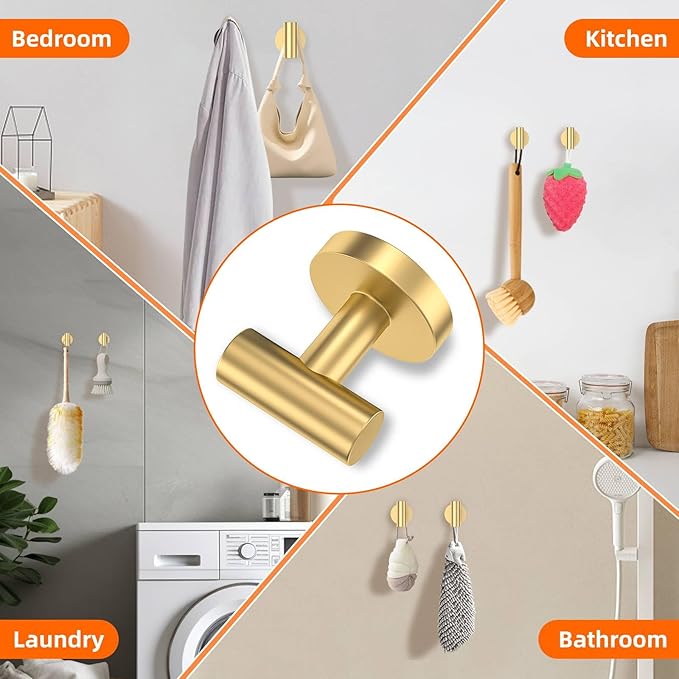 Brushed Gold 6 Pieces Bathroom Hardware Accessories Set Gold Towel Bar Set,Modern Towel Holder Set for Bathroom,Stainless Steel Towel Rack Set Wall-Mounted 23.6 Inch