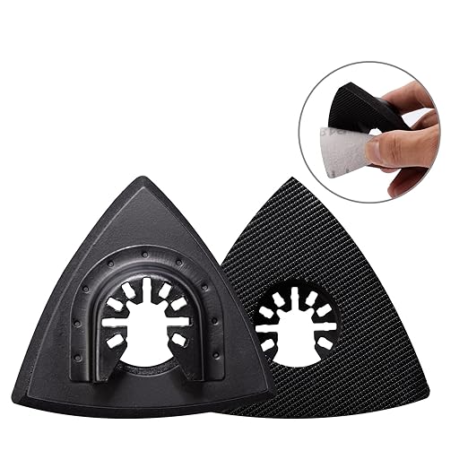 136Pcs Oscillating Tool Sanding Pad Kit, Contains 6Pcs Triangle Sanding Pads and 130Pcs Multitool Sandpaper, 60 80 100 120 240 Grits Oscillating Multi Tool Sandpaper Great for Wood&Plaster Polishing