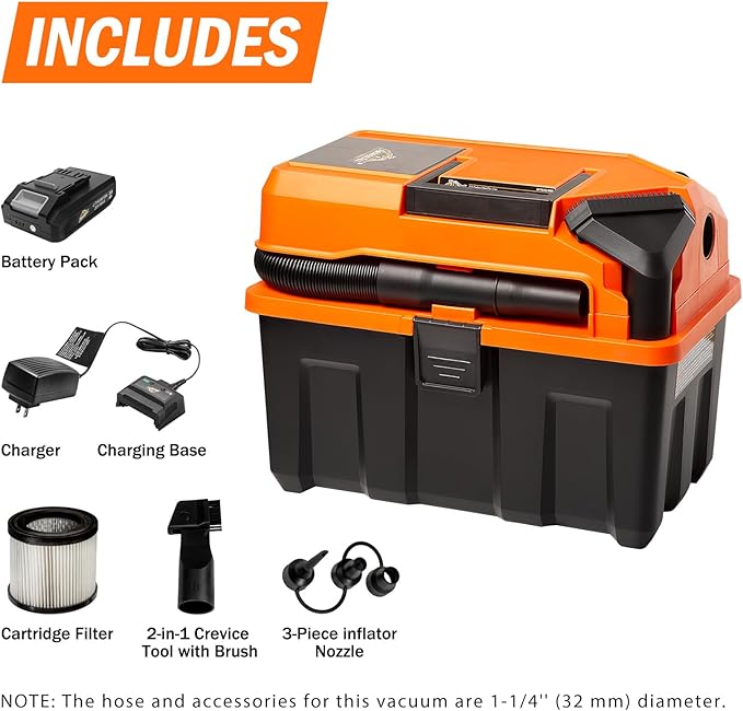 Armor All 2.5-Gallon 20V Cordless Wet Dry Vacuum with 2.0Ah Battery– DVTB202 0902