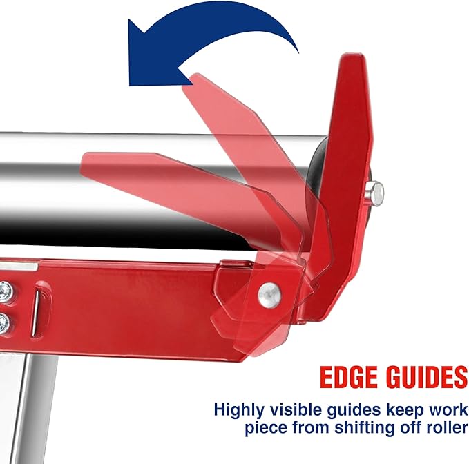 WORKPRO Folding Roller Stand Height Adjustable, Heavy Duty 250 LB Load Capacity, Outfeed Woodworking (Upgraded head)