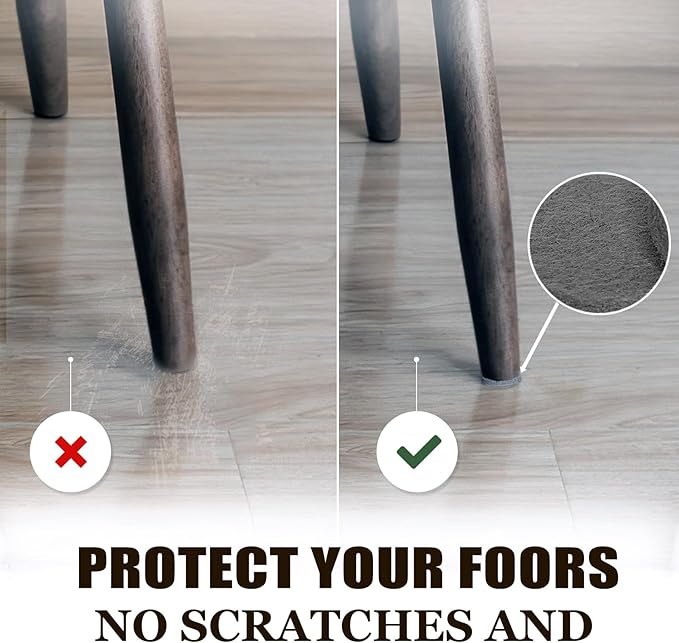 Yelanon Felt Furniture Pads -182 Pcs Premium Felt Pads for Chair Legs Furniture, Floor Protectors for Hardwood Floors,Black & Brown