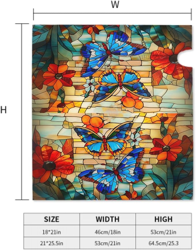 Giwawa Stained Glass Butterfly Mailbox Cover Fall Mailbox Covers Magnetic Autumn Mail Box Covers Standard Size 18 x 21 Thanksgiving Decorations Outdoor Welcome Mailbox Wrap