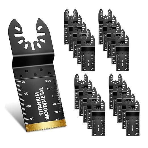 20PCS Oscillating Tool Blades, Professional Universal Titanium Oscillating Saw Blades Multitool Blades Kits for Wood Plastics Metal, Dewalt Ryobi Fein Milwaukee(1 titanium blade 19 wood blades)