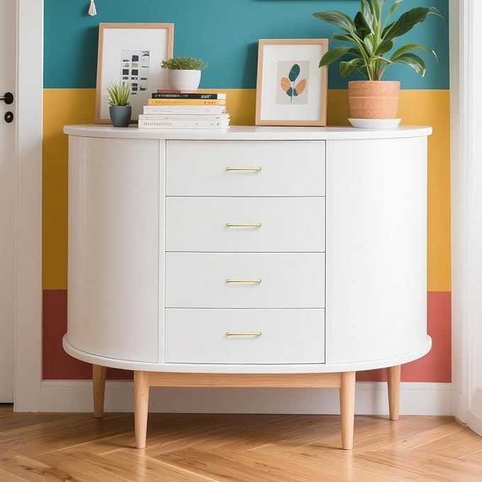 3 Pack 3 Inch(76mm) Hole Center Modern Brushed Gold Cabinet Pull Handle Timeless Vanity Drawer Pull Handle Classic Cabinet Hardware for Kitchen Dresser Bathroom, Screws Included, B-Gold(3x3)