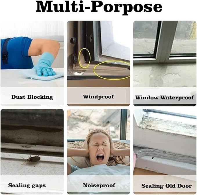 Transparent Window Weather Sealing Tape 2 Inch x 66 FT Weather Stripping Residue-Free Clear Window Insulation Tape for Doors Windows and Shower Glass Gaps (2 in * 66 FT)