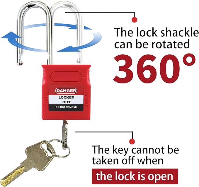 Lockout Tagout Locks - 10 Pack Blue Loto Locks, Keyed Differ Padlock OSHA Compliant Lock Out Tag Out Lock, Safety Padlocks for Electrical Lockout Tag Out Kits