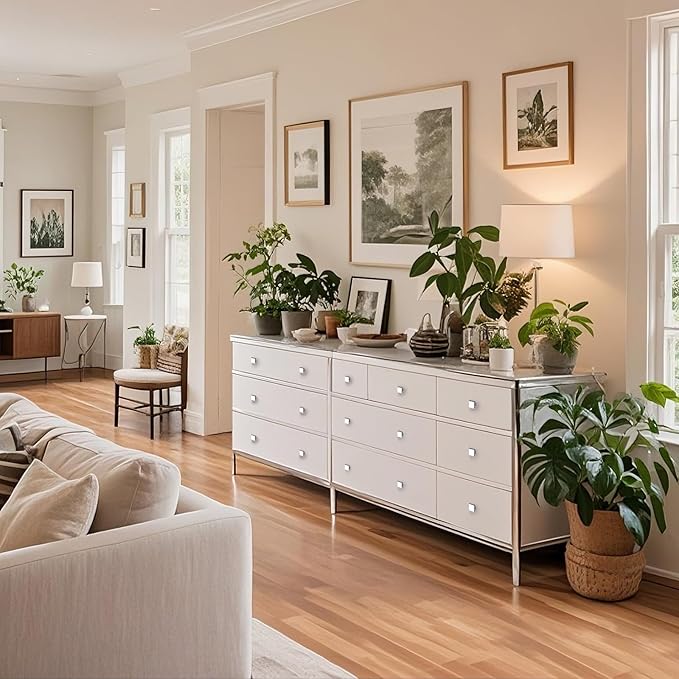 10 Pack Polished Chrome Cabinet Knobs Drawer Knobs Modern Cabinet Pulls Kitchen Cabinet Handles Kitchen Cabinet Hardware Timeless Drawer Pulls for Dresser Cupboard Wardrobe, Chrome(1x10)