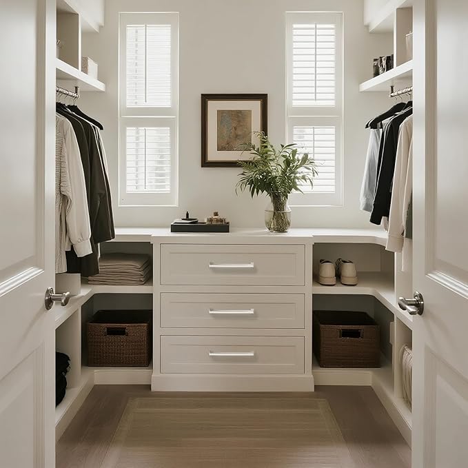 10 Pack 6.3 Inch(160mm) Hole Center Polished Chrome Modern Cabinet Pulls Kitchen Cabinet Handles Kitchen Cabinet Hardware Timeless Drawer Pulls for Dresser Cupboard Wardrobe, Chrome(6.3x10)