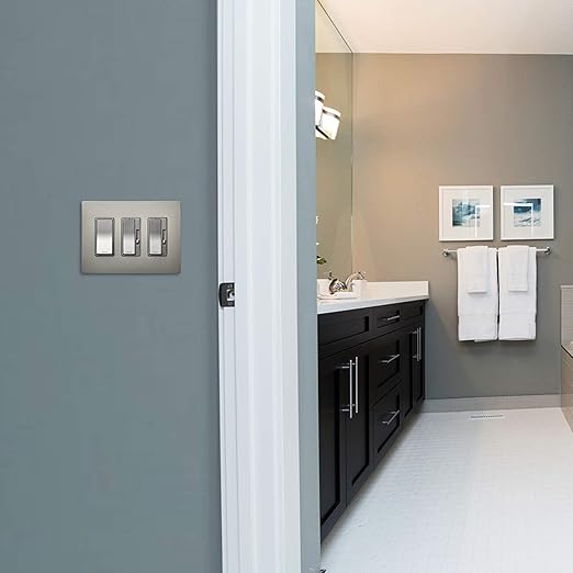 Legrand radiant TM870NICC10 15 Amp Rocker Wall Switch, Single Pole Decorator Light Switches, Nickel (1 Count)