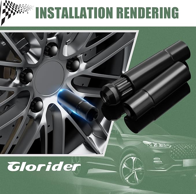 7 Spline Lug Nuts Key Socket, 1/2 Inch Drive Impact Square Tool - Quickly Remove M14x1.5, M14x2.0 and 9/16 Wheel Lug Nuts | 1 Pc (Black)