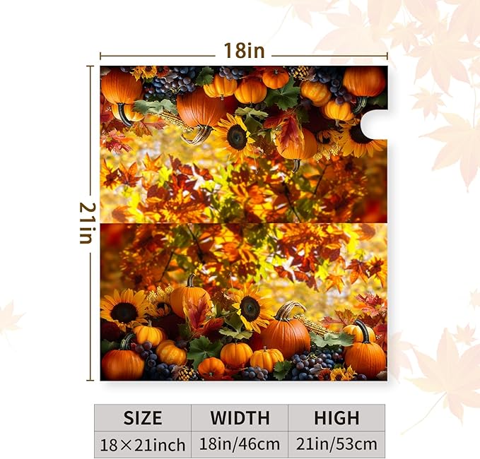 Fall Autumn Pumpkin Mailbox Covers Magnetic Standard Size 21x18 Inch Harvest Maple Leaves Letter Box Cover Fall Mailbox Post Box Wraps Yard Garden Decorations