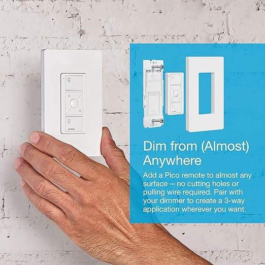 Lutron Caseta Original Smart Dimmer Switch (Lutron Smart Hub Required), for LED Lights, 150 Watt, Single-Pole/3-Way, No Neutral Required, PD-6WCL-IV, Ivory