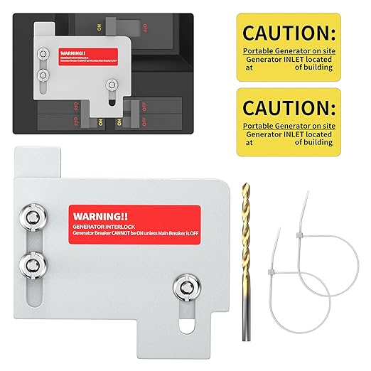 Generator Interlock Kit Fit for Horizontal Main Cutler Hammer CH Series TAN Breaker 150 or 200 amp Panels,1 1/2 Inch Space Between Main & Generator Breaker