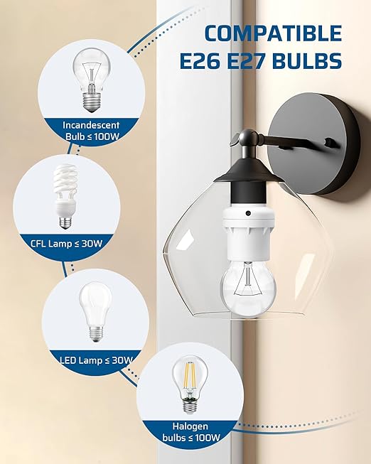 DEWENWILS Light Sensor Socket, E26/E27 Socket Adapter, Automatic Dusk to Dawn, Double Sensors for Porch/Wall Light Fixtures, Compatible with Incandescent/CFL/LED/Halogen, 2 Pack, White, ETL Listed