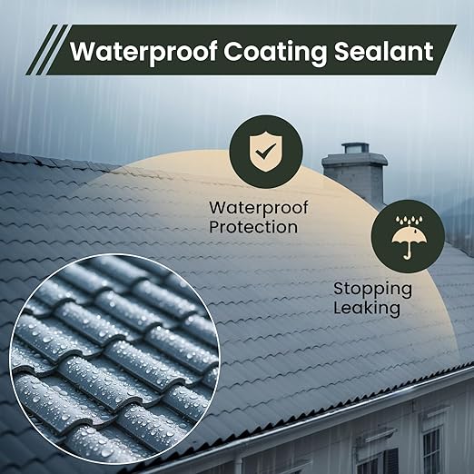 Waterproof Sealant, ORIENTAL YUHONG 1 Gallon Acrylic Coating Sealant, UV Defense, Elastomeric Roof Coating Sealer for Roof Leaks Repair, Concrete, Wall Repair Indoor and Outdoor (Gray)