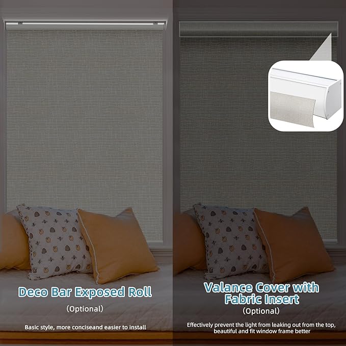 SmartWings Motorized Smart Blinds with Remote, Custom Automatic 100% Blackout Roller Shade Compatible with Alexa/Homekit/Google, Electric Smart Blinds for Indoor Windows, Safari Cream