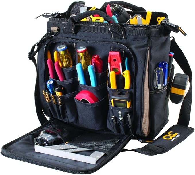 Custom Leathercraft1537 Multi-Compartment Tool Carrier, 30 Pocket, 13 In.
