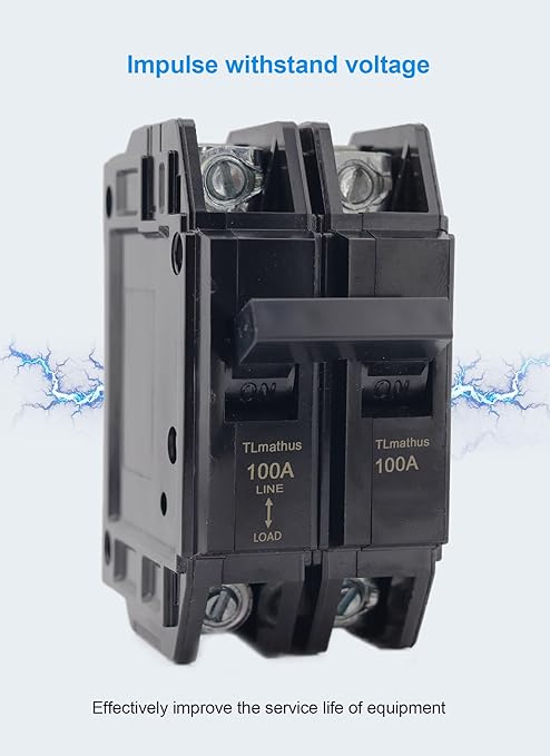 Unit Mount Circuit Breaker, THQC21100WL 2P 100 Amp Breaker, Molded Case Circuit Breaker Feed-Thru, 120/240VAC, Standard