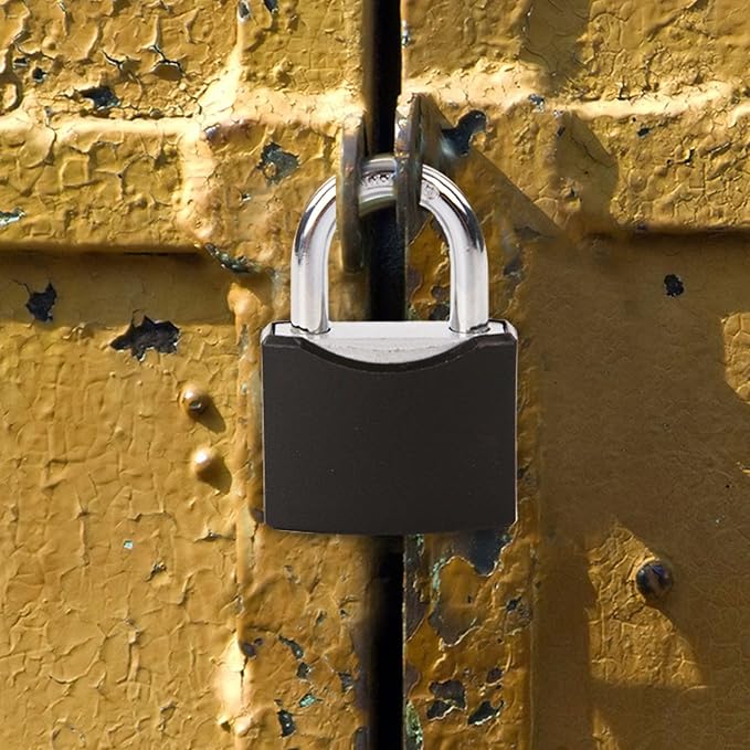 SEPOX® Twins 1-9/16" All-Weather Outdoor Padlocks Keyed Alike, Short Shackle, Solid Steel Lock, Heavy-Duty with Black Cover, Design for Gate Fence Cabinet Toolbox School Gym Locker with 2pcs Same Key