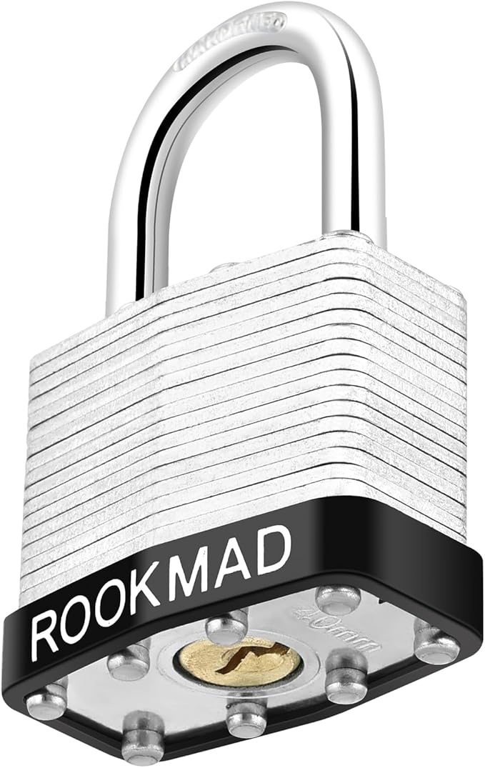Keyed Padlocks, Laminated Steel Padlock, Keyed Alike Locks with Same Keys, PE Plastic Hoop, The Lead Content of This Pad Lock complies with CA65, 40 Pack