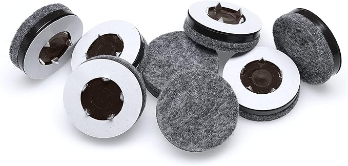 Slipstick GorillaFelt 1-1/2 Inch Felt Glides/Furniture Feet Floor Protectors (Set of 8 Sliders) Nail On Felt Furniture Pads Guaranteed to Stay On, Round, CB270-8