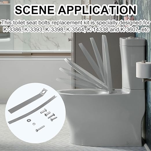 Toliet Seat Anchor Kit for Kohler 84999 Toilet Parts, for Kohler Toilet Seat Parts, Replace K-84999 K-3386 K-3393 K-3398 K-3564 K-14338 K-3607