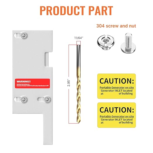 Generator Interlock Kit Compatible with GE General Electeric 150 or 200 Amp Panels 2-1/2 to 3-1/2 Inch Spacing Between Main and Branch Breaker